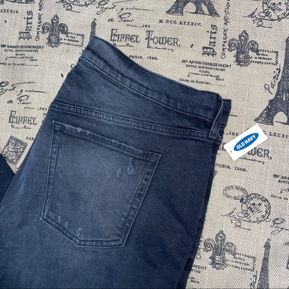 Old Navy NWT! Extra Sky-Hi Straight Raw-Hem Black Jean Size 18P - Picture 4 of 13